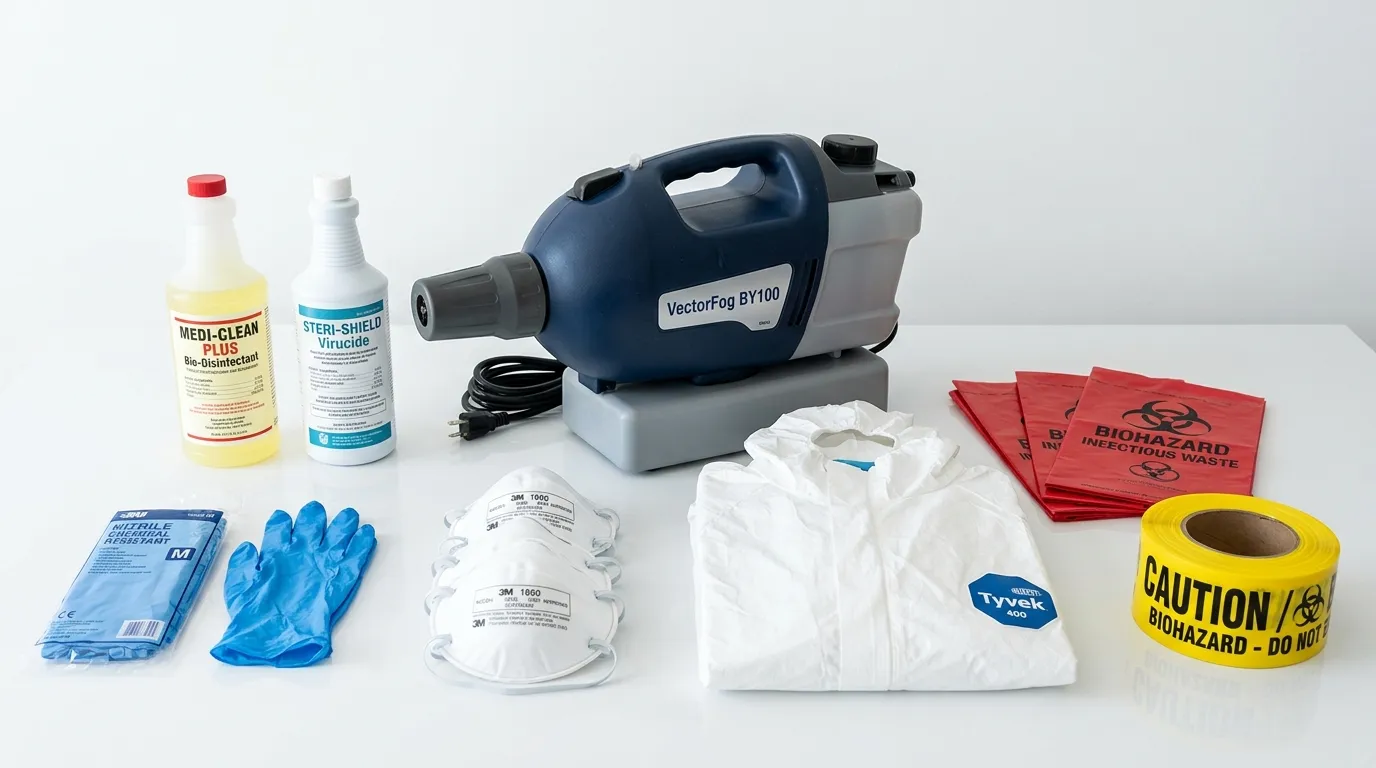 Professional biohazard remediation crew working in San Rafael